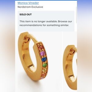 Monica Vinader skinny sapphire mini huggie earring